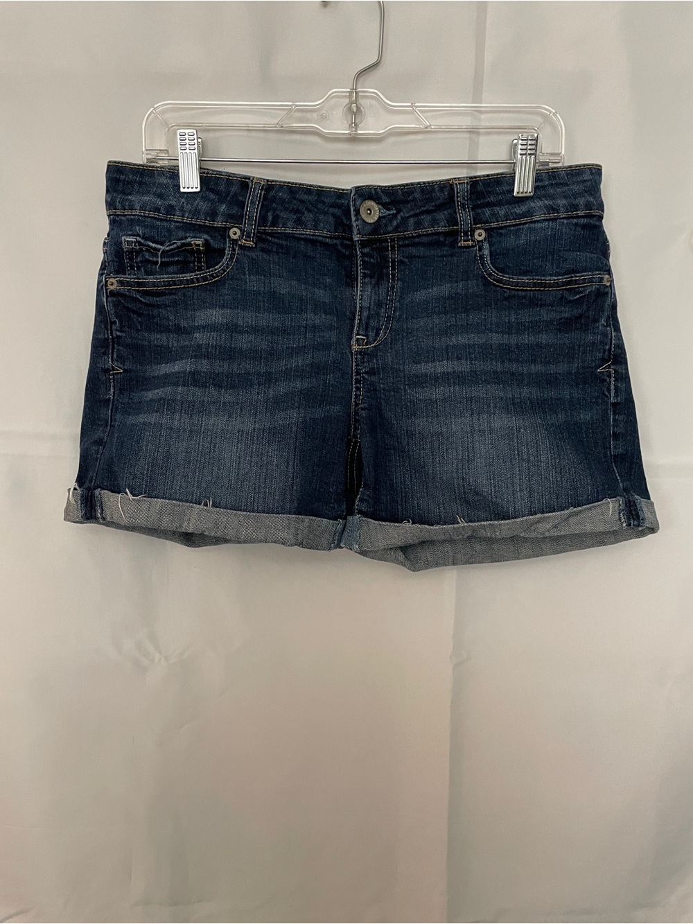 Aeropostale 1987 Dark Wash Denim Cuffed Women's Shorts Cut offs